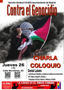 Cartel Convocatoria Chálala sobre palestina día 26 de Septiembre 2024